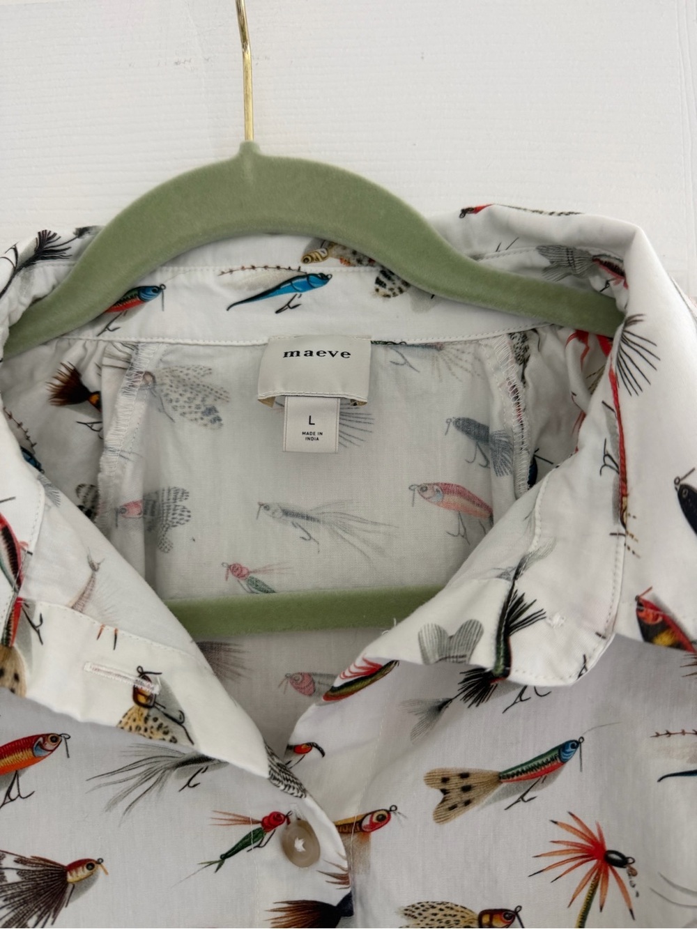 Maeve Anthropologie fish button down - Picture 2 of 3